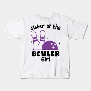 Cool Pink Bowling Girls Kids T-Shirt